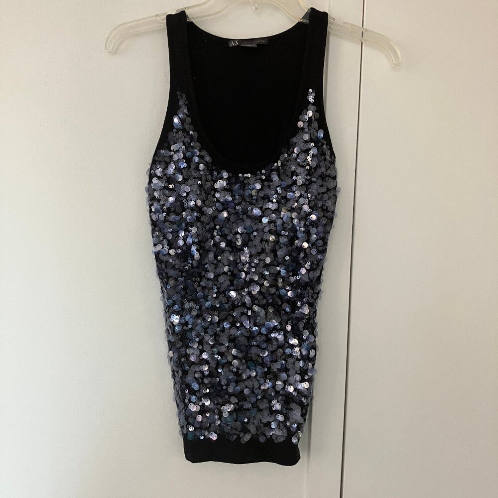 A/X armani exchange sequin tank sz S black